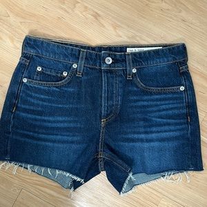 Rag & Bone Dre Low Rise Denim Shorts Blue